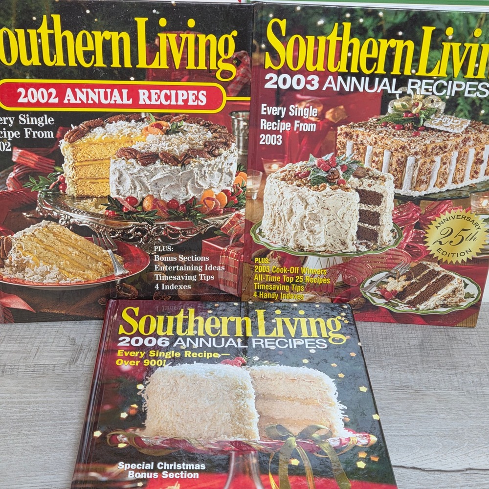 Southern Living Annual Recipes 2002 2003 2006 Hardcover Cookbook Lot of 3
